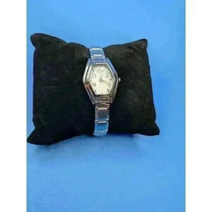 Activa Swiss Watch Silver Toned Band Rectangular White Face Las Vegas We 3 Mom